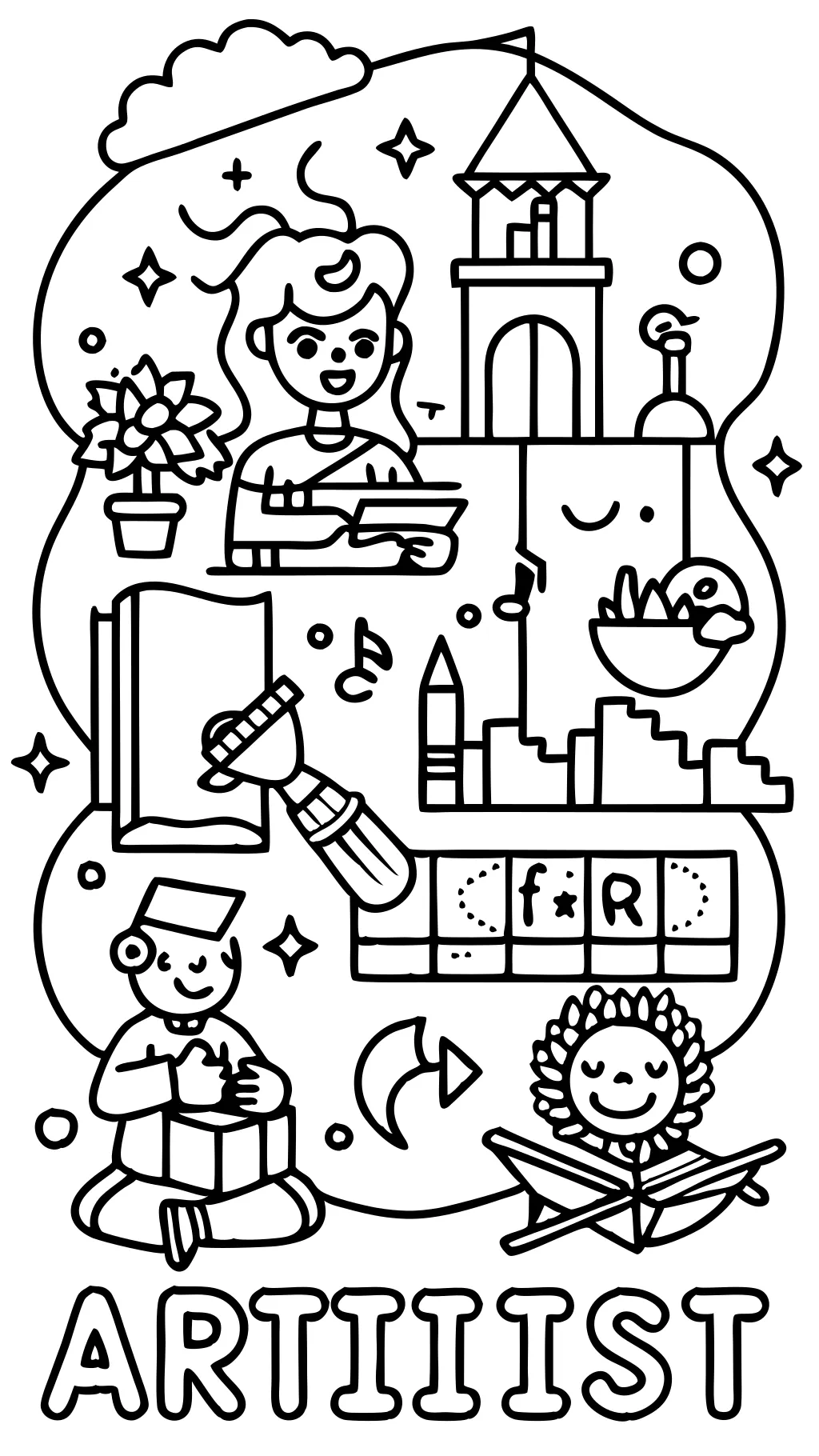 artist coloring pages